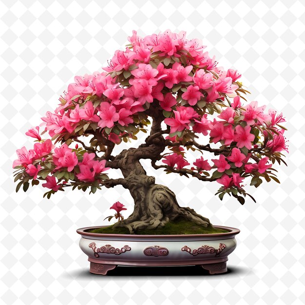 PSD un albero bonsai con fiori rosa su di esso