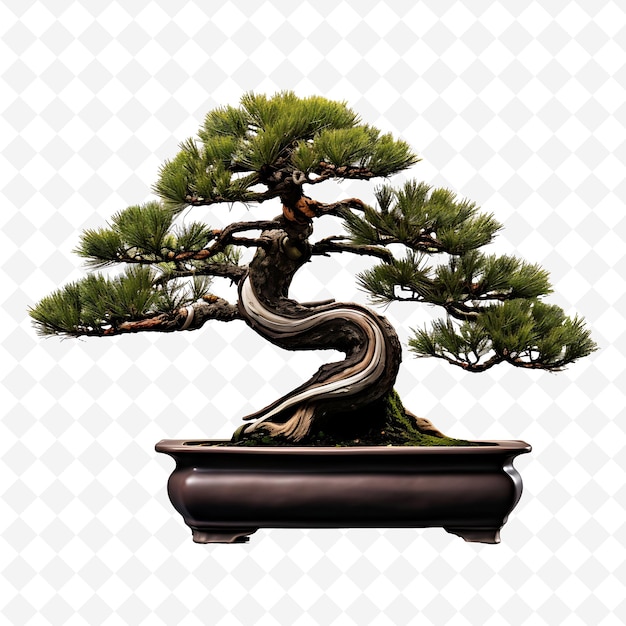 PSD un albero bonsai con uno sfondo bianco e uno sfondo bianco