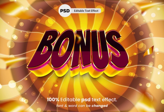 PSD bonus 3d-bewerkbaar teksteffect