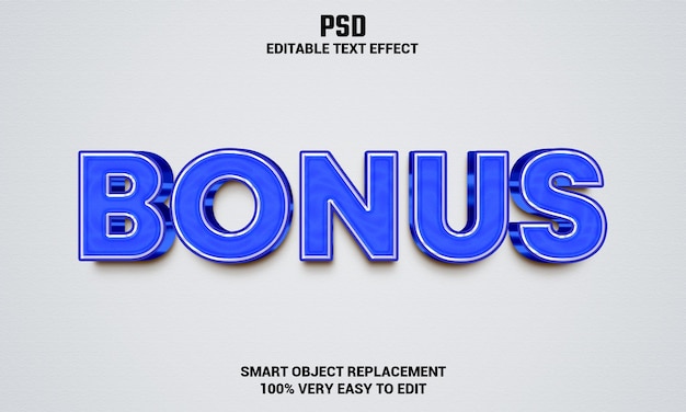 Bonus effetto testo modificabile 3d con sfondo premium psd