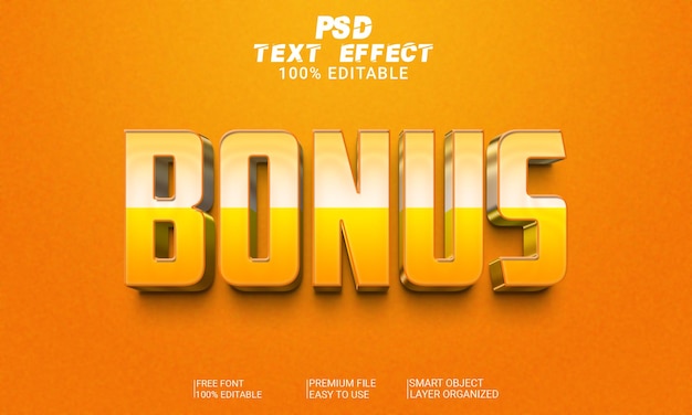 PSD bonus 3d text effect psd file