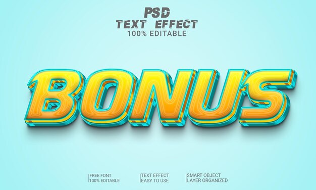 File psd effetto testo 3d bonus