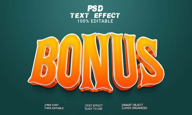 Bonus 3d text effect psd file