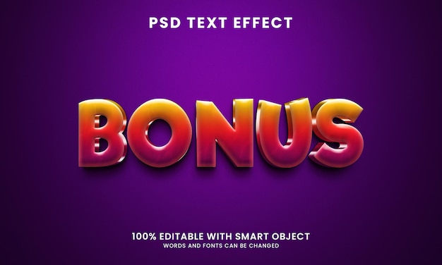 Bonus 3d text effect