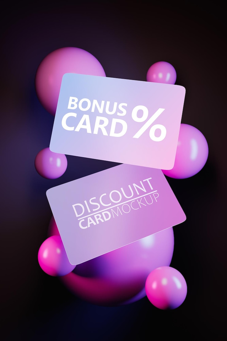 PSD bonus discount card psd mockup. gift card template.