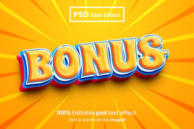 Bonus editable 3d text effect