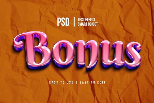 bonus editable text effect