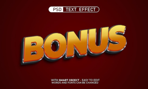 PSD bonus text editable 3d style text effect