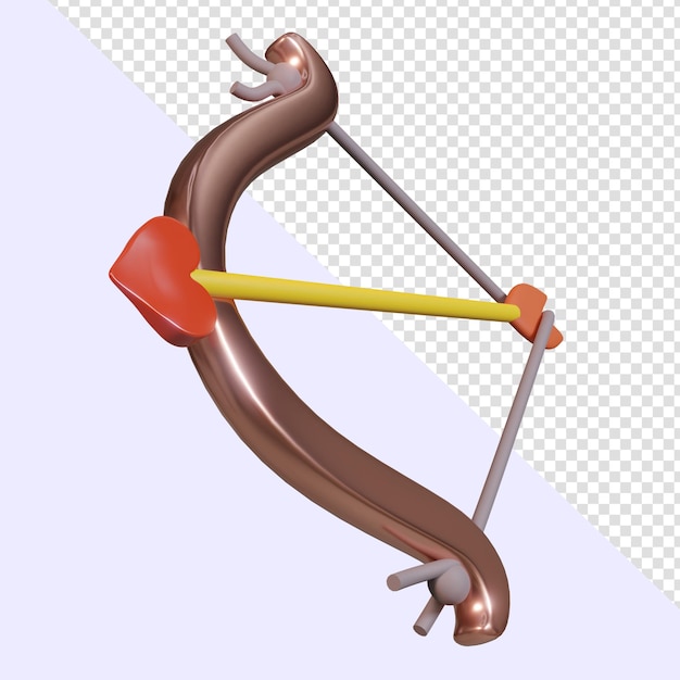 Boogschieten liefde 3d pictogram renderen