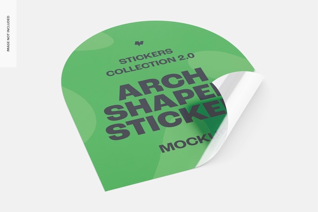 PSD boogvormig stickermodel