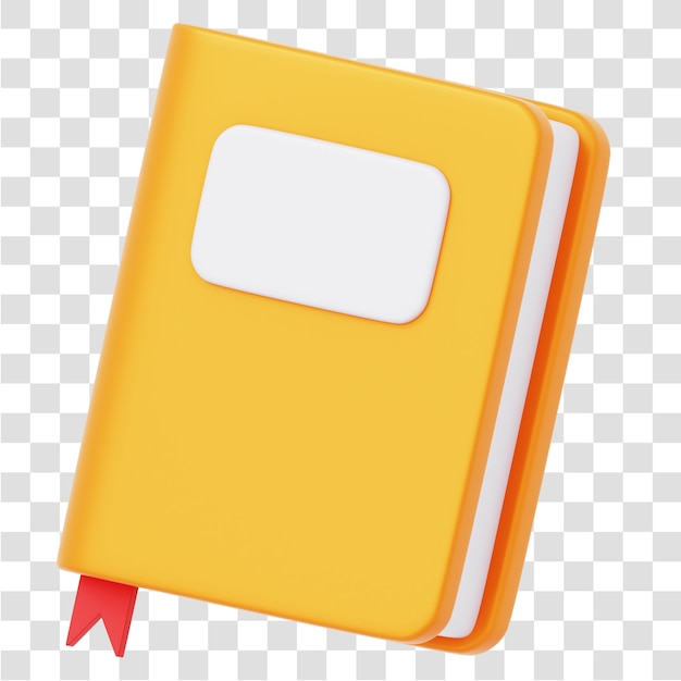 PSD book 3d icon rendering isolated transparent background