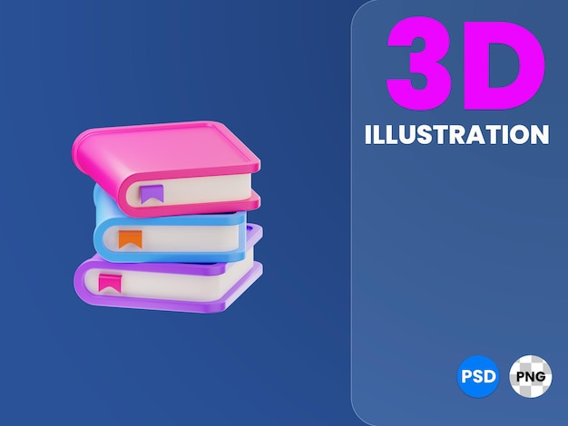 本の 3 d イラストレーションのレンダリング