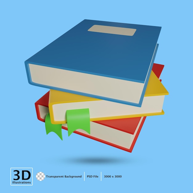 책 3d 렌더링 그림