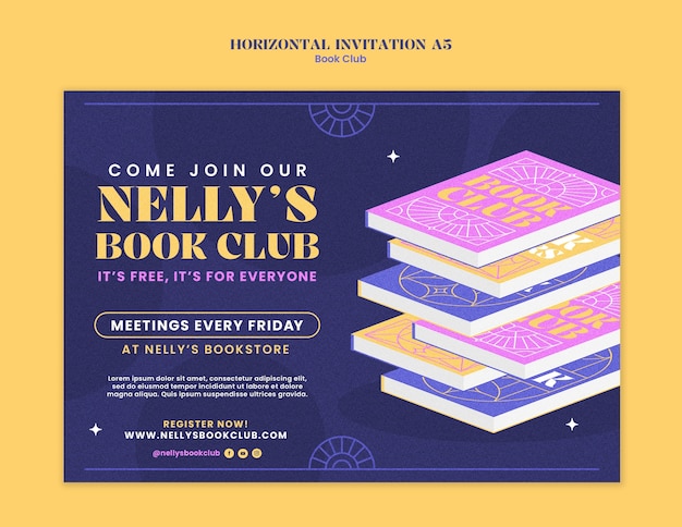 PSD book club template design