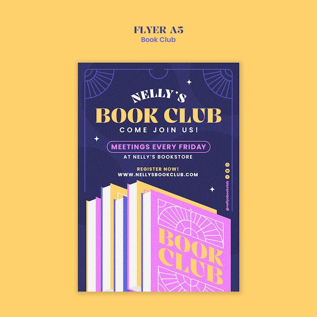 PSD book club template design