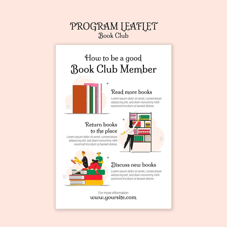 PSD book club template design