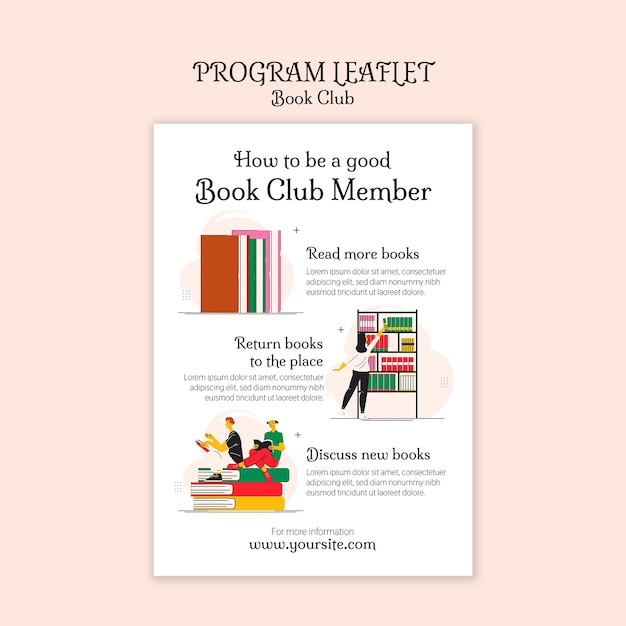 Free PSD Book club template design Free PSD Book club template design