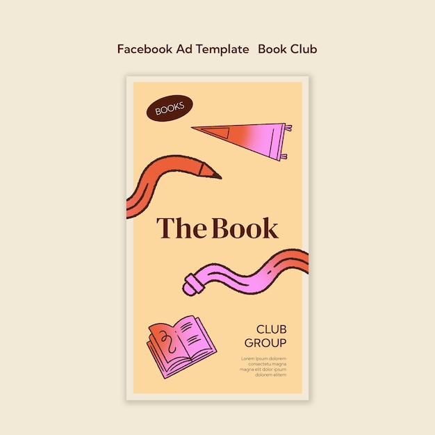 PSD book club template design