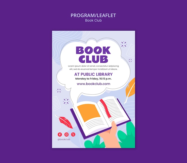 PSD book club template design