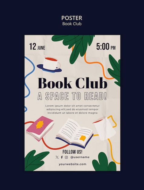 PSD book club template design