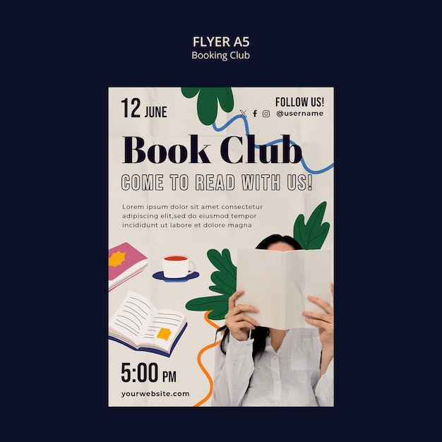 PSD book club template design