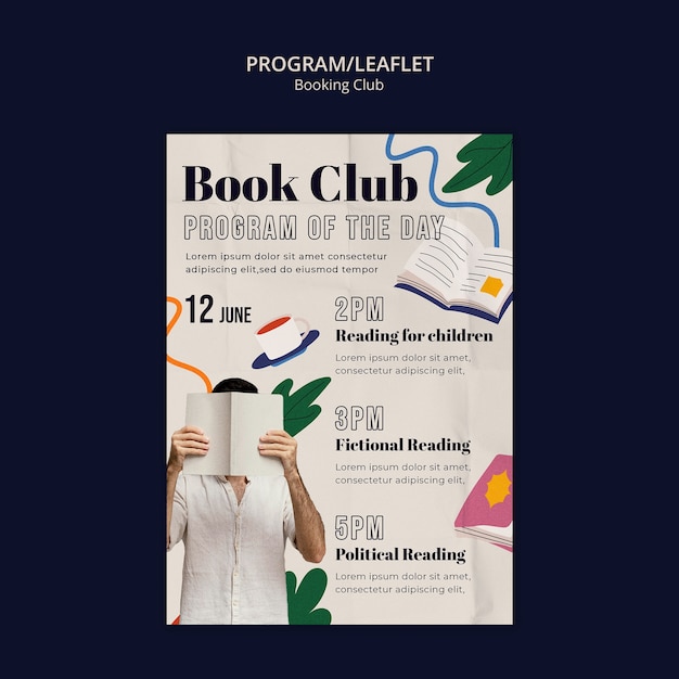 Дизайн шаблона книжного клуба