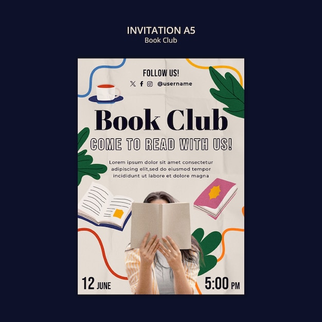 Дизайн шаблона книжного клуба