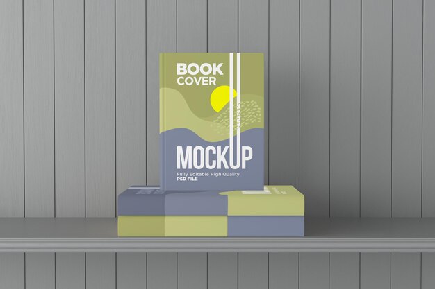 Book cover mockup 3d rendering illustration