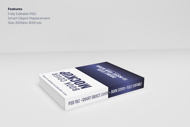 Book cover mockup in 3d rendering