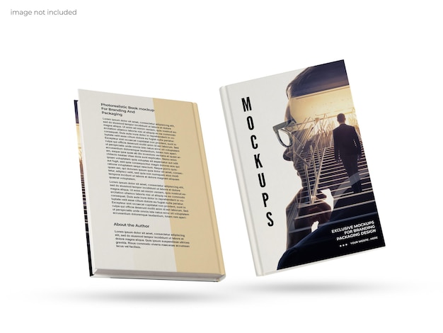 Book cover mockup front and back