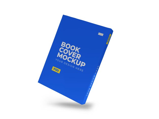 PSD book cover mockup on isolated white background