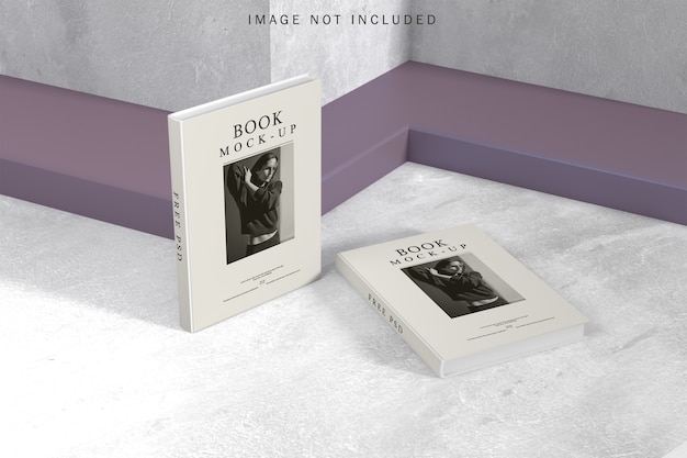 Book cover mockup with shadow overlay