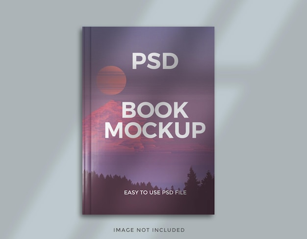 Book cover mockup with a window shadow overlay