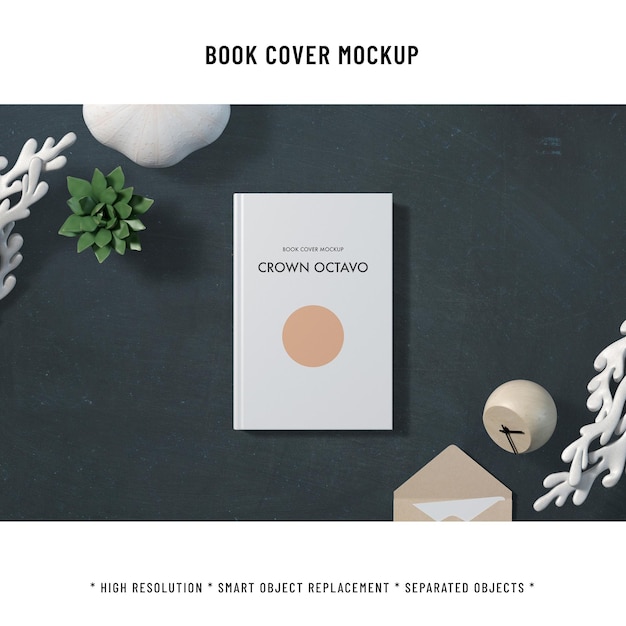 PSD book cover mockup