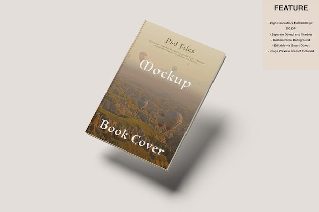 PSD book cover mockup