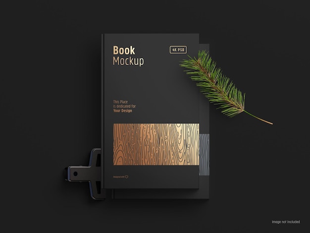 Mockup di copertine di libri vista dall'alto