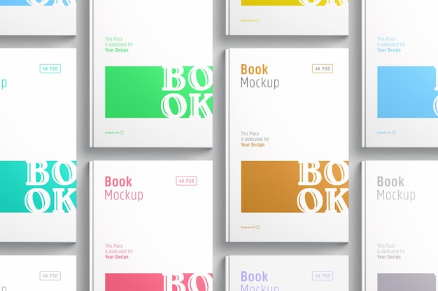 PSD book covers mockup top view