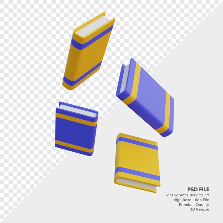 BOOK FALLS 3D ILLUSTRATION