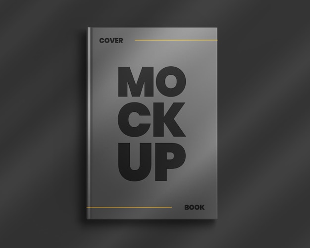 Prenota mockup con copertina rigida con ombra