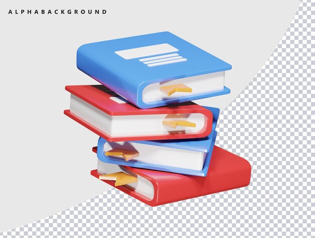 Book icon 3d render illustration