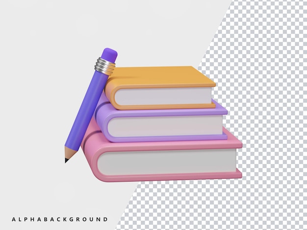 Book illustration icon 3d transparent