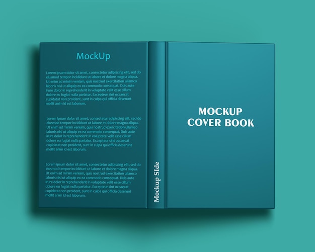 a book is open to a blue book cover.