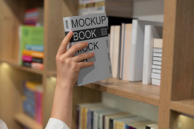 PSD book library mockup design