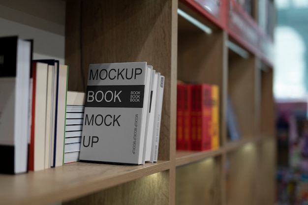 PSD book library mockup design