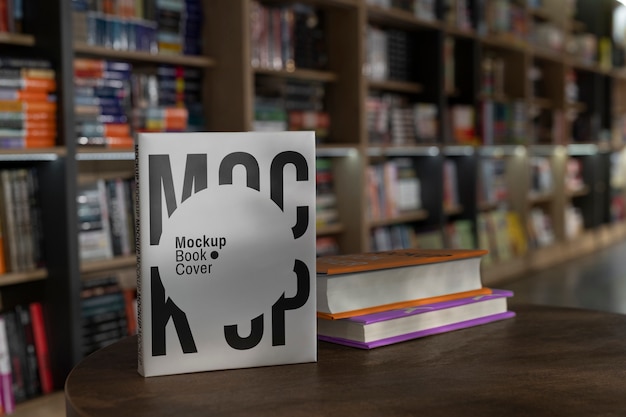 PSD book library mockup design