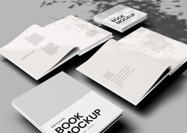 PSD book and magazine mockup