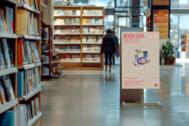 PSD book market sign mockup design