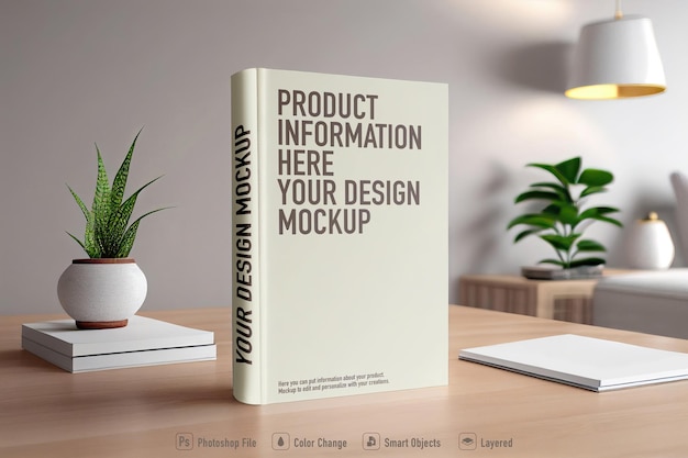 Book mockup on a modern interior