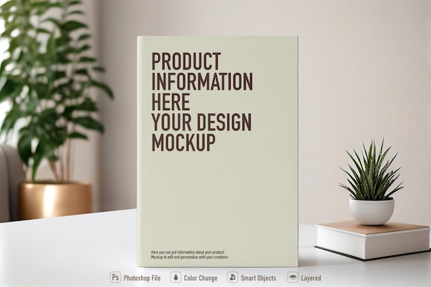 Book mockup on a modern interior