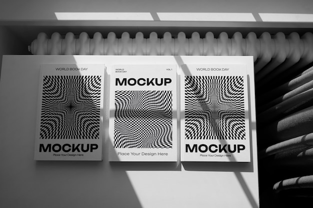 Book mockup with lights and shadows